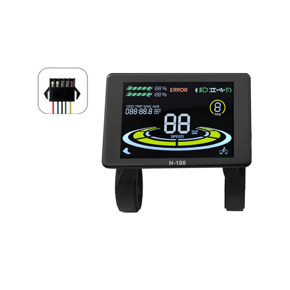 Electric Bicycle Display H-100 Lcd Display Control 24V - 72V Speed Meter 5Pin Speedometer Sm Connector 6132829089677