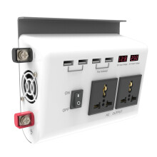 Auto-Power-Inverter 4 USB-Ports & 2 AC-Steckdosen, 12V-220V, Weiß