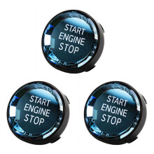 3X Car Interior  Cover Crystal One-Key Engine Start Stop Button Sticker Trim for - 3/5 Series E70 E90 E60 Black