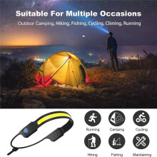 LED COB Headlamp Light USB Rechargeable Torch Digital Power Dispaly Headlight for Camping Walking Fishing Hiking