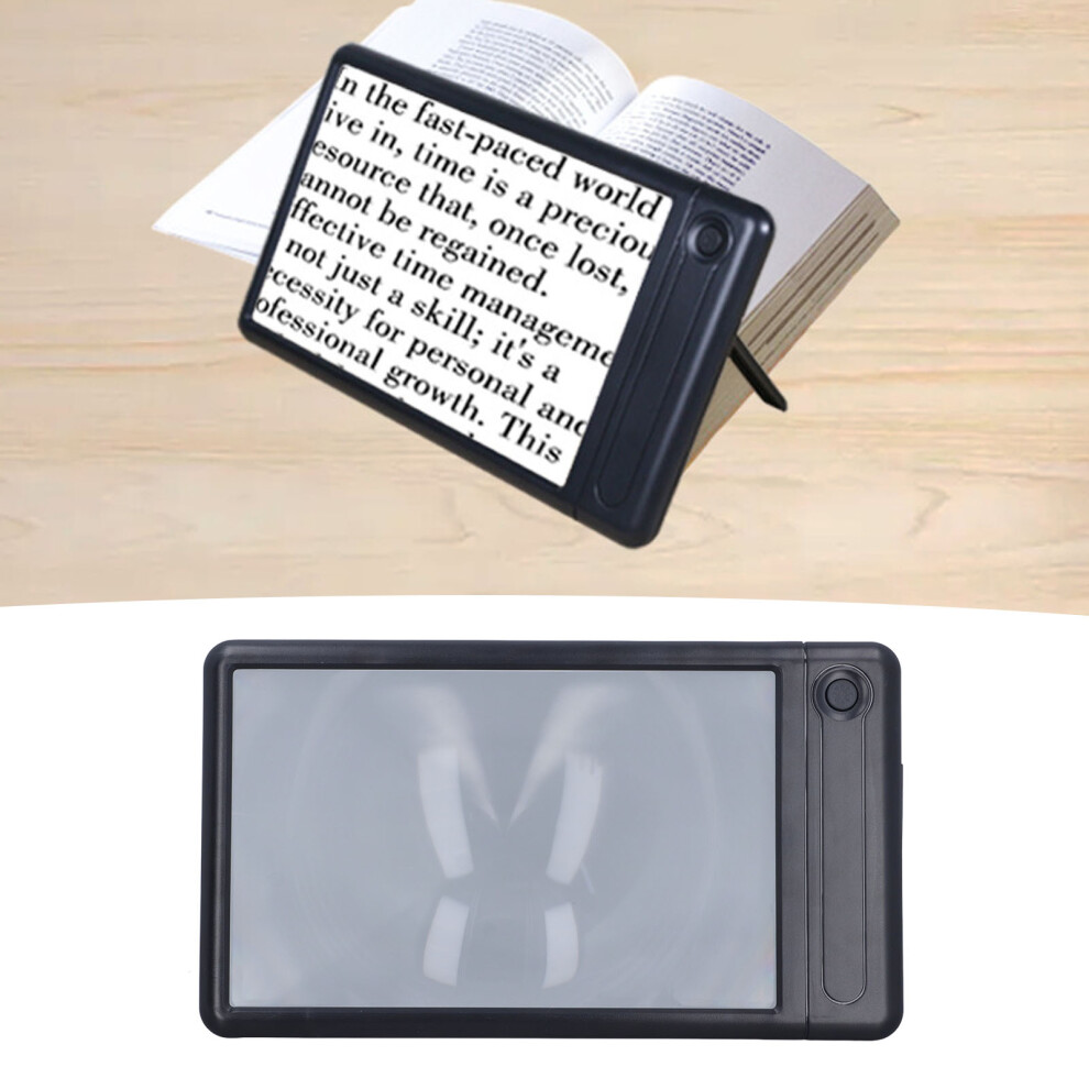 5X LED Reading Magnifier with Stand, 43 LEDs, Full Page, 270x155mm