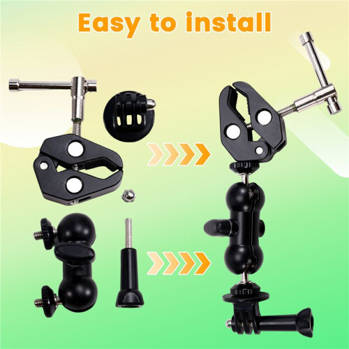 Motorcycle Bicycle Mount Clamp Universal Bracket DSLR Camera Magic Arm for Action Cameras 1