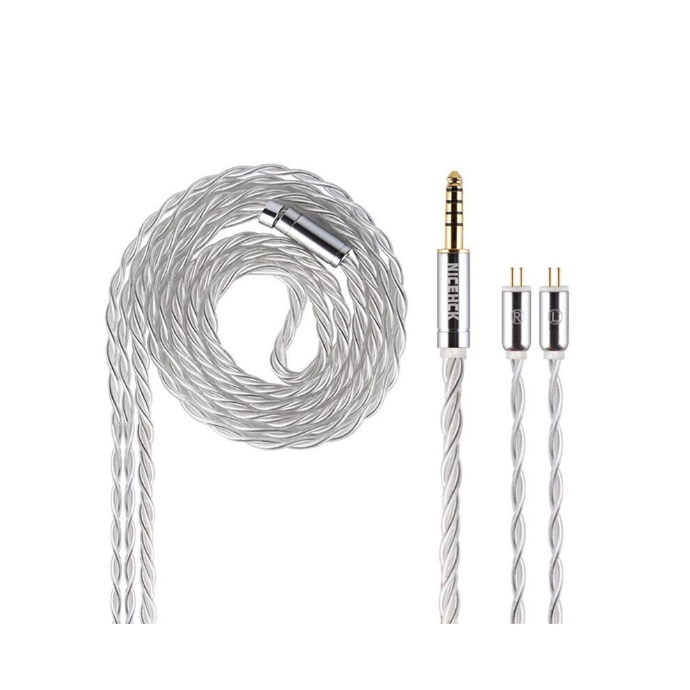 Nicehck In Ear Monitor Replace Cable 4N Ofc+4N Plated Ofc Hifi Audio Wire A Silver 6033906290835