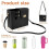 Leather Crossbody Water Cup Storage Bag with Adjustable Shoulder Strap Black 9