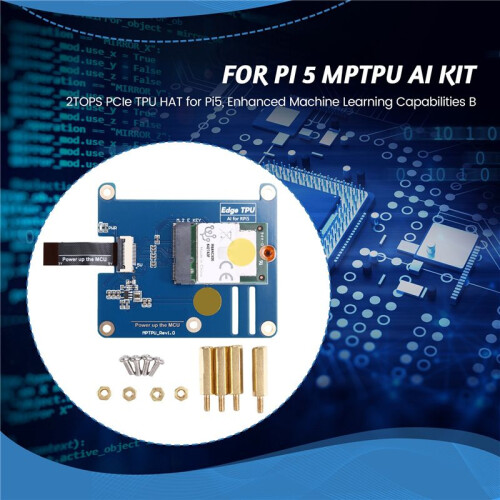 for Raspberry Pi 5 MPTPU AI Kit - 2TOPS PCIe TPU HAT for Pi5, Enhanced Machine Learning Capabilities B 1