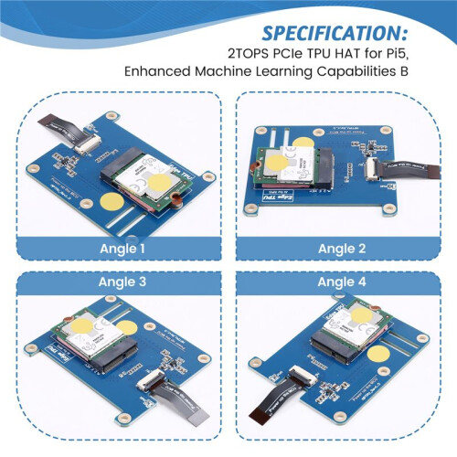 for Raspberry Pi 5 MPTPU AI Kit - 2TOPS PCIe TPU HAT for Pi5, Enhanced Machine Learning Capabilities B 2