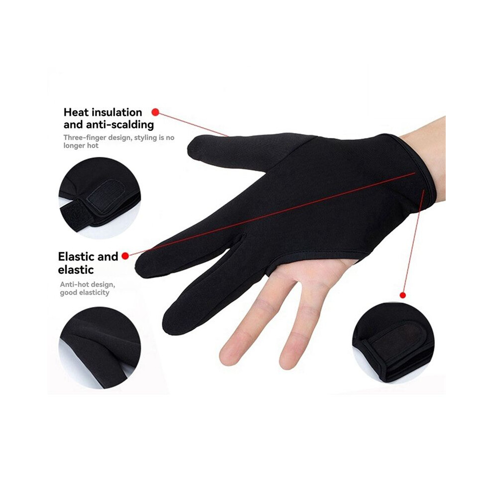 Tlily Unisex Barber Shop Splint Three-Finger Hair Gloves Thick Curling Iron Splint Hair Products Anti-Scalding Hair Gloves