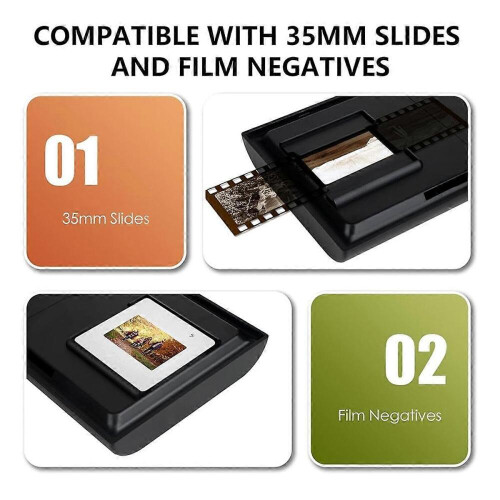 Scanner mobile per pellicole e diapositive, scanner per diapositive e negativi da 35 mm con retroilluminazione a LED per pellicole vecchie e 1