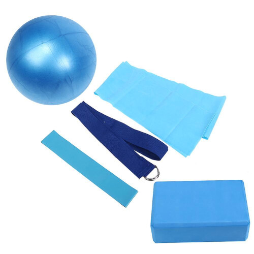 Complete 5-Piece Yoga Kit: Block, Strap, Towel, Loop, and Ball 1