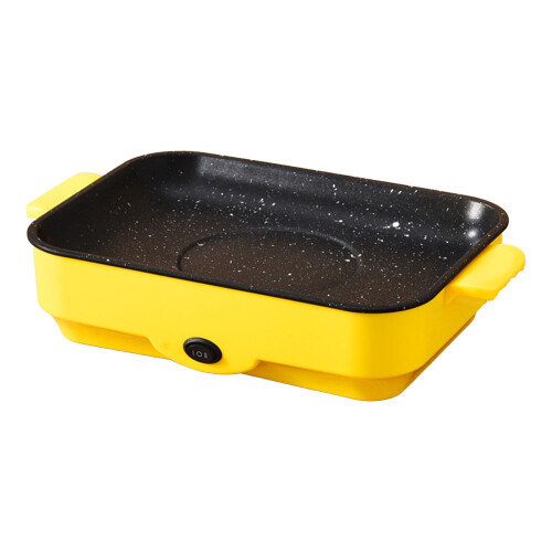 Electric Non-Stick Mini Griddle, 30cm, Dual Power, Yellow 2