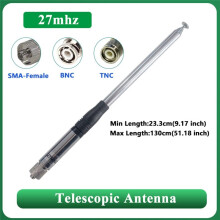 Antenne Télescopique 27 MHz avec Connecteur TNC pour Radios à Ondes Courtes, Antenne Tige de Talkie-Walkie