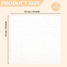Lanjue 8 Pcs Muslin Cloths for Baby 12x12 Inch Cotton Muslin Squares 6