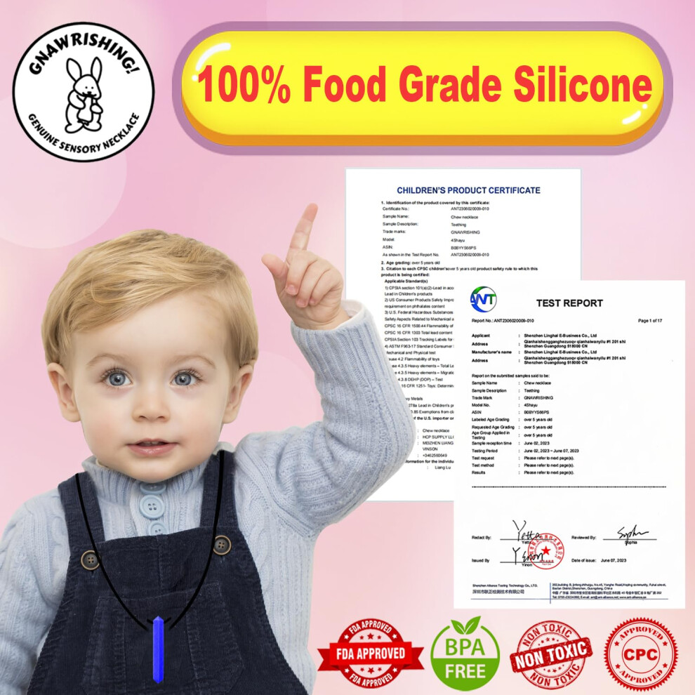 Gnawrishing Chew Necklaces For Sensory Kids 8 Pcs Diamond Shape Sensor