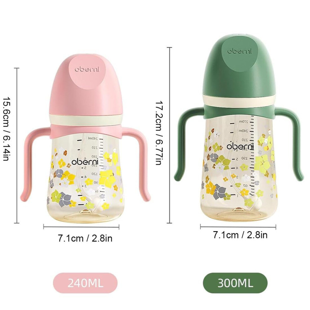 Oberni Toddler Sippy Cup Weighted Straw Baby Drinking Water Bottle Wit