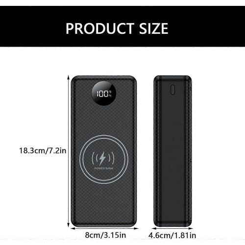Φορητή θήκη Power Bank με μπαταρία 18650, γρήγορη φόρτιση USB 22,5W και πολλαπλή προ 1