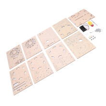 3D-Holz-Achterbahn-Puzzleset, Mechanisches Murmelbahnmuster für Erwachsene