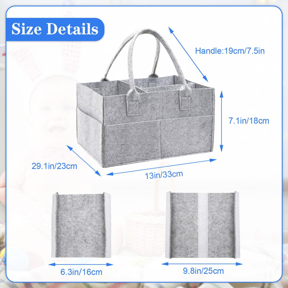 Yueshop Grey Felt Baby Diaper Caddy Nursery Storage Wipes Bag Nappy Or