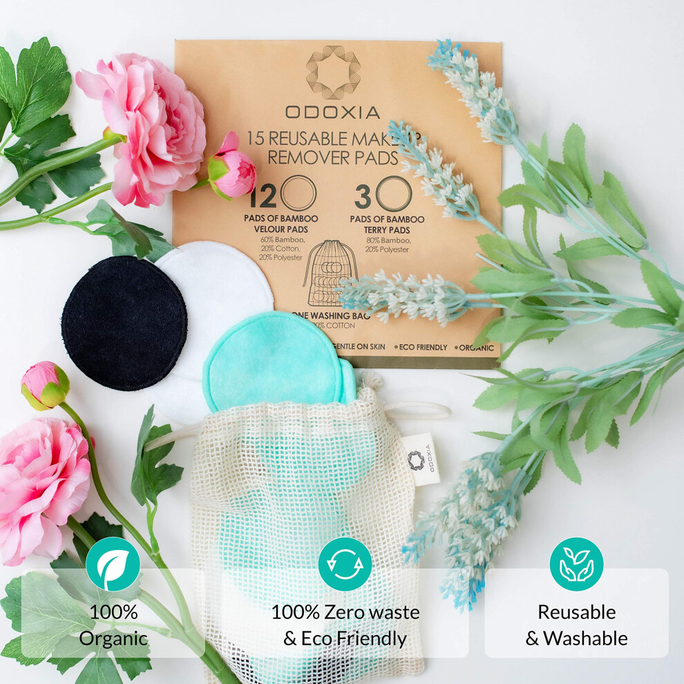 Odoxia Reusable Makeup Remover Pads Eco Friendly Zero Waste Cotton Rounds