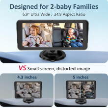 2Kids Baby Car Camera for Seat 69 Inch Ultrawide Display with Two Came