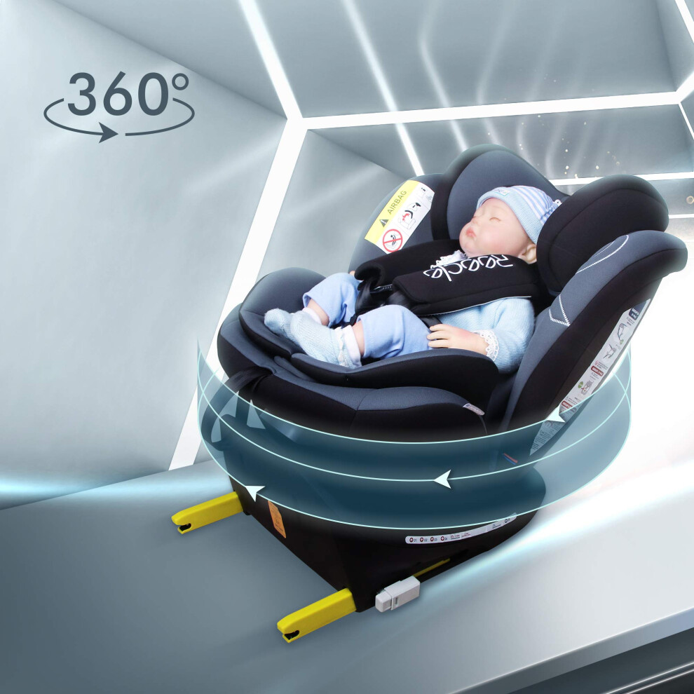 Reecle 360 Swivel Baby Car Seat With Isofix Group 0123 036 Kg Approx 0 5005940521702