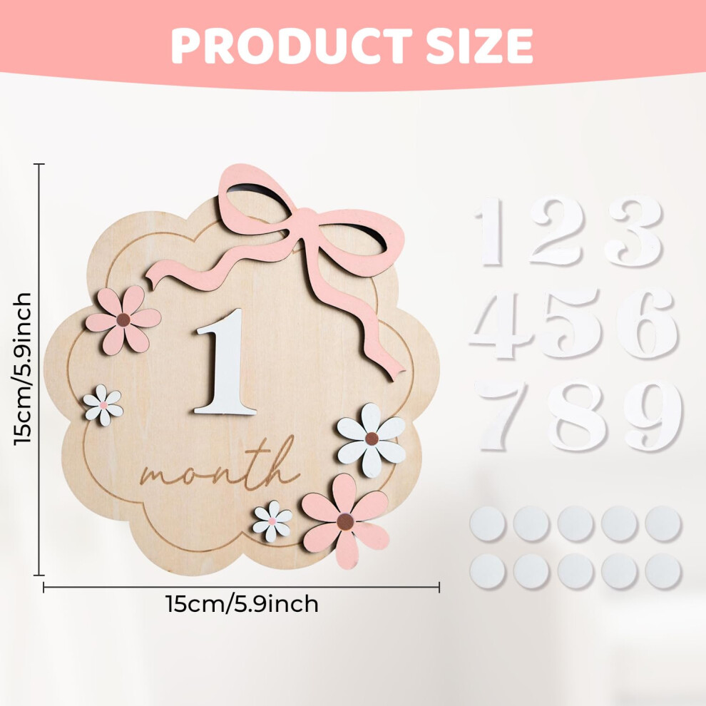 Fakcrkun Baby Milestone Cards Wooden Baby Monthly Milestone Cards With Glue Poi
