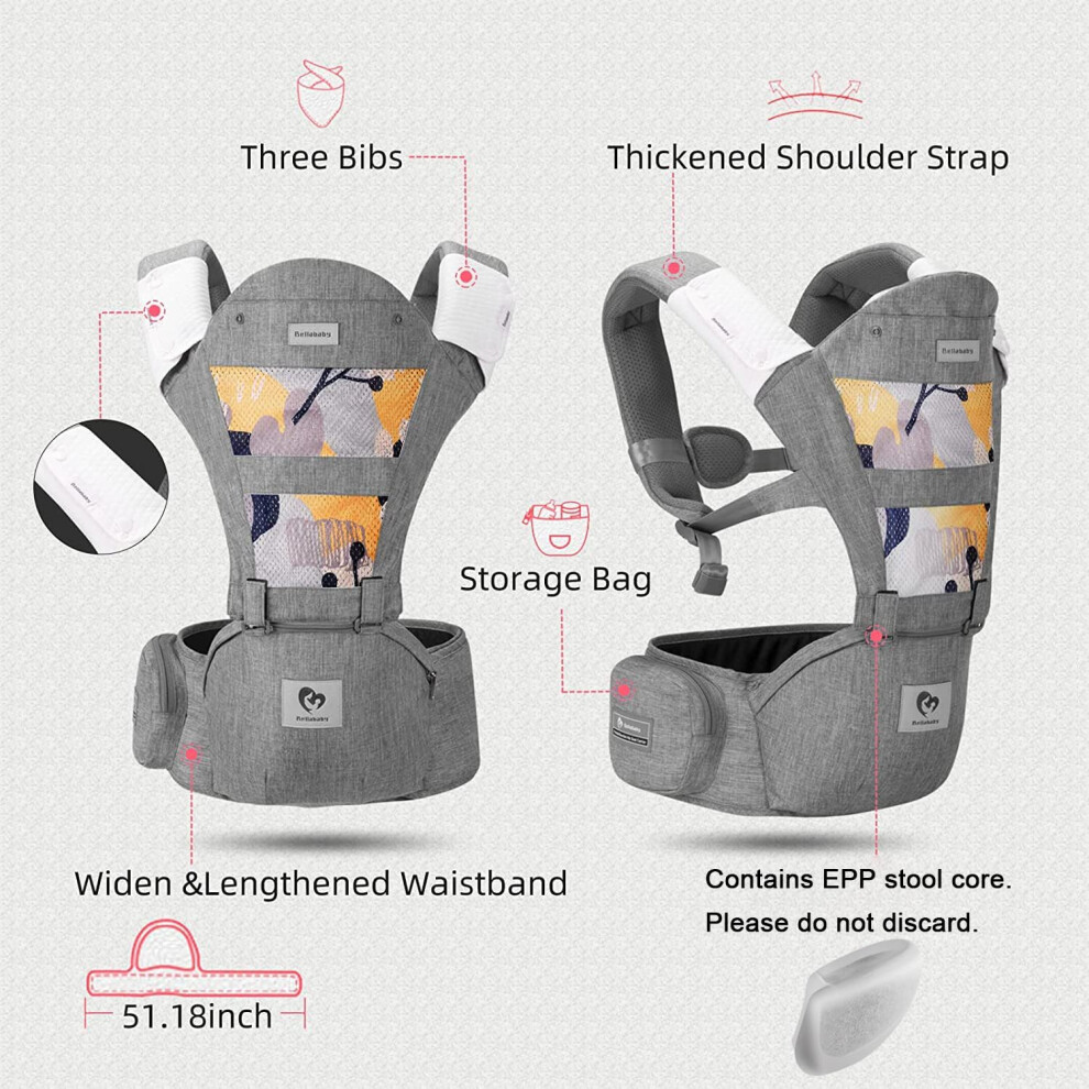 Bellababy Baby Carrier Multifunction Baby Carrier Hip Seat Ergonomic M