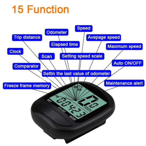 Wired Cycling Speedometer Waterproof LCD Display Multi Functions Measure Speed Distance Riding Time 2