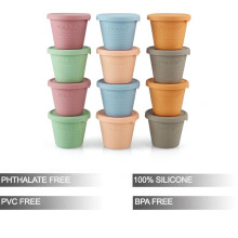 PandaEar 12 Pack Silicone Baby Food Storage Containers 4 oz Reusable B