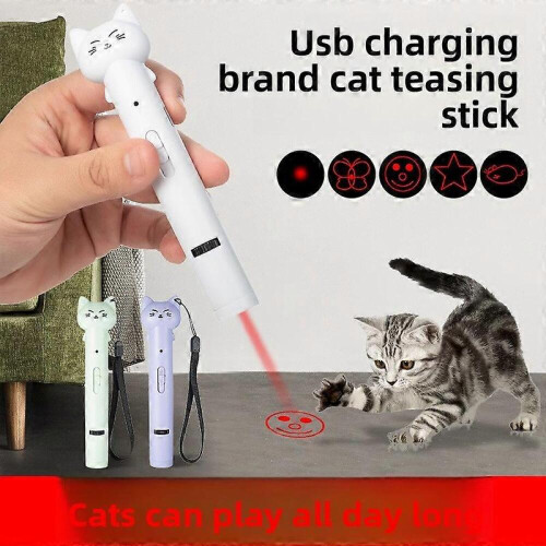 (ΛευκόUSB) Χειμερινά Νέα Είδη Κατοικίδιων με Λέιζερ Ραβδί για Σκύλους και Γάτες με 1