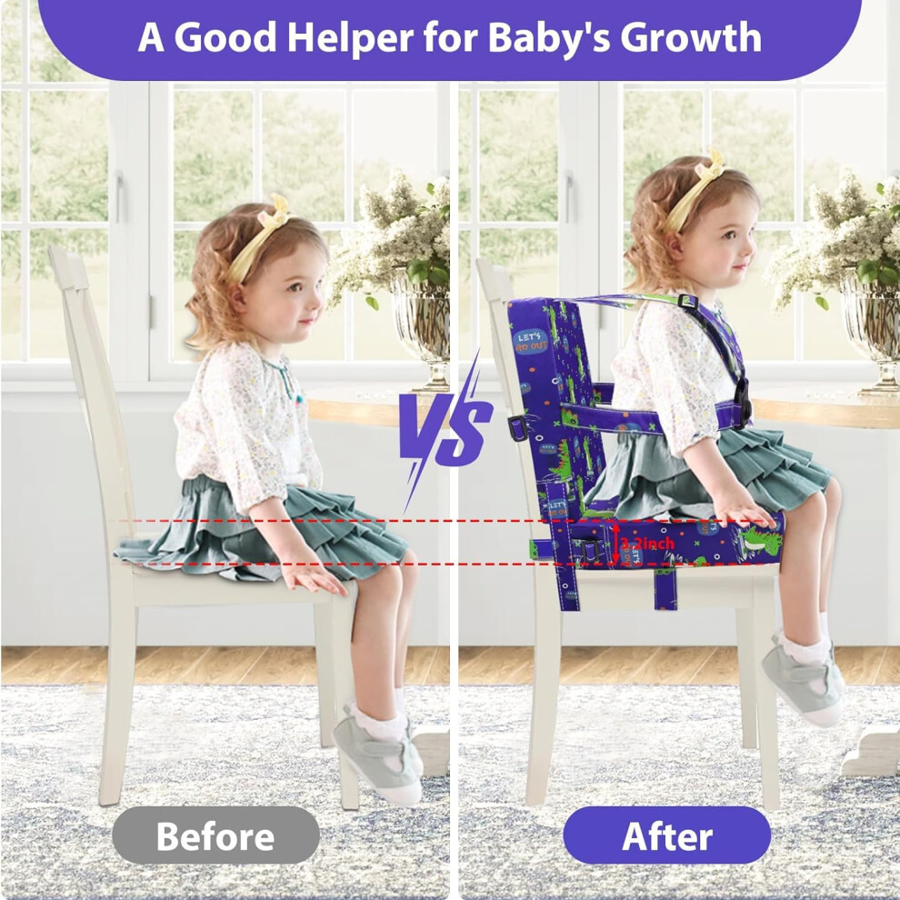 Mative Toddler Booster Seat For Dining Chair 5 Point Buckle Stronger Security