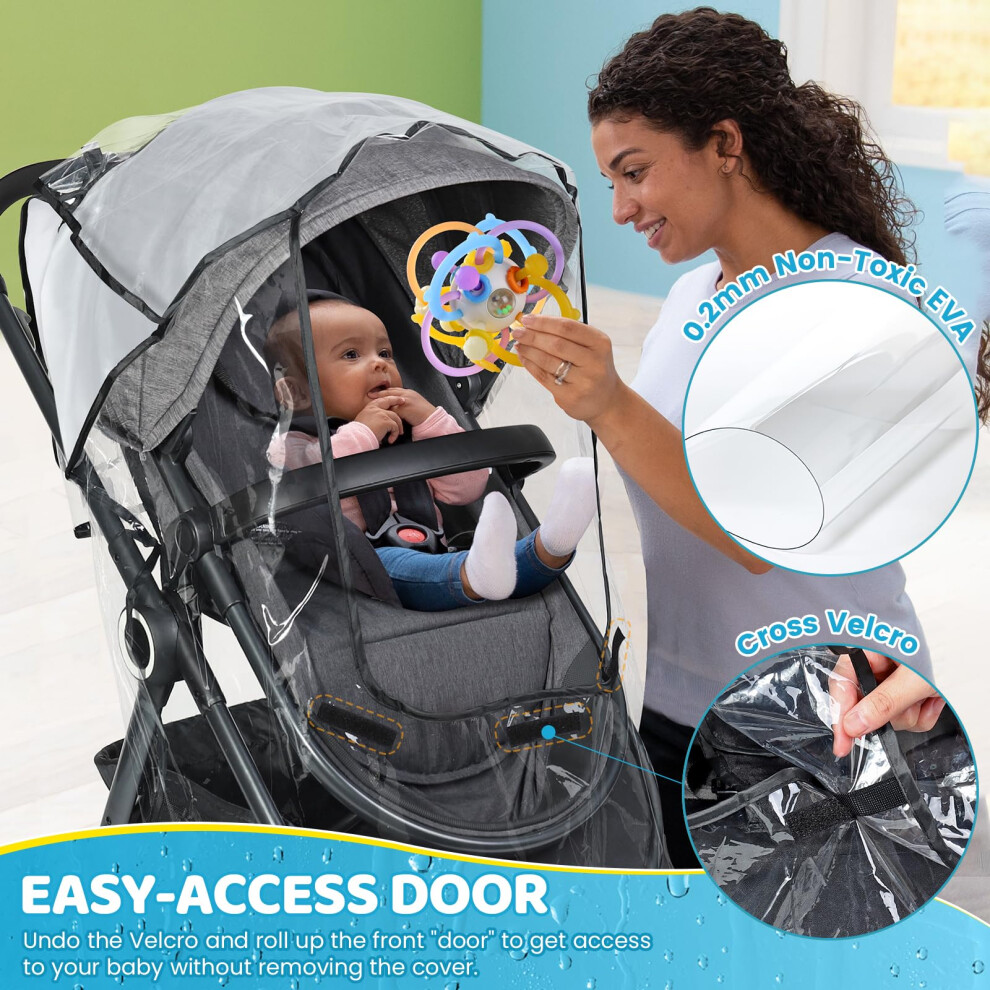 Orzbow Universal Rain Cover For Pushchair With Window Breathable Rain