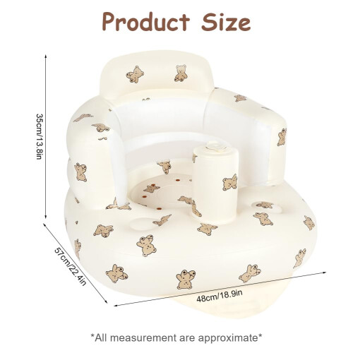 Alaoo Inflatable Baby Chair,Infant Back Support Sofa for Babies 3 1