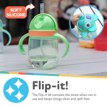 Nuby Character Sippy Cup Water Bottle Weighted Straw 240ml 8oz Car