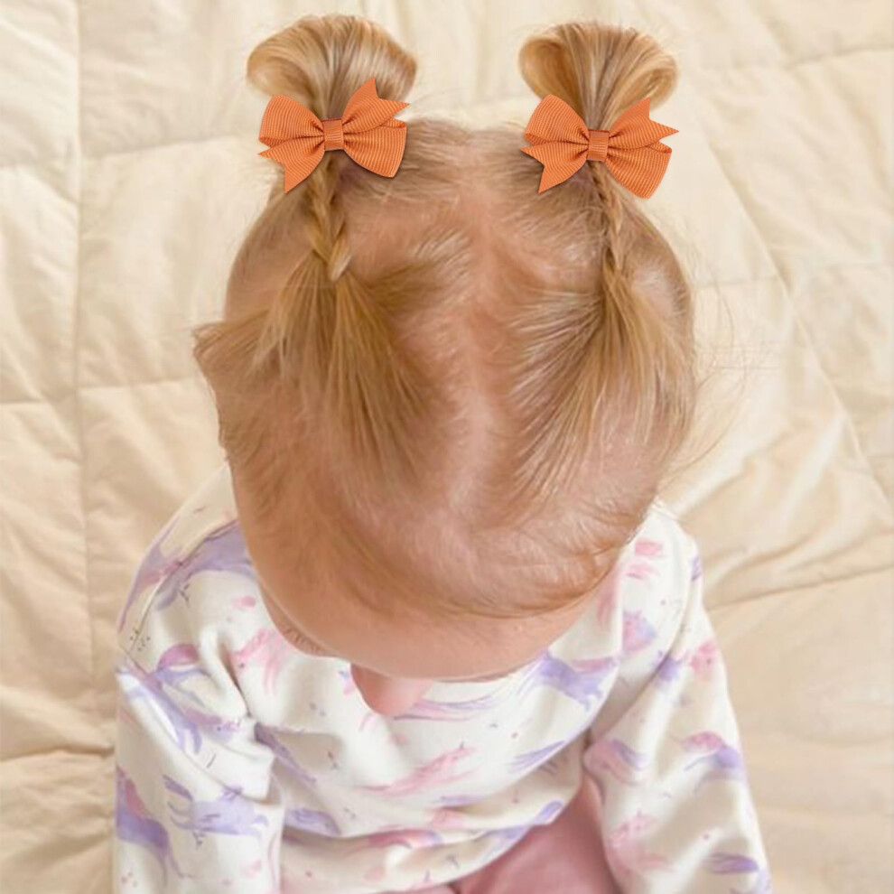 Vobobe 24Pcs 2Inch Baby Girls Hair Bow Clips Fully Lined Bows Hair Pin