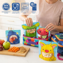 Nom Nom Kids small ziplock bags Monster snack bag collection  4 Reusab