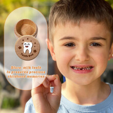 JIYIN Tooth Fairy Box for Boys 3D Carved Wooden Tooth Fairy Tooth Hold