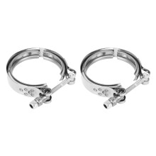Vibration Resistant V Band Clamp Stainless Steel Turbo Exhaust System High Temperature Resistant Corrosion Resistant No Flange Easy Installation For