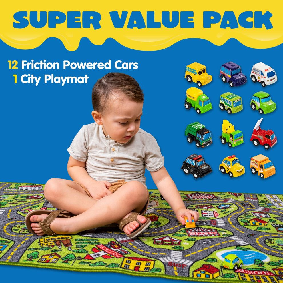 Joyin Kids Play Mat City Playmat With Road Tracks 12 Vehicles Toy Ca