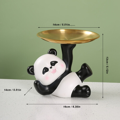 Harz-Statue Dekotablett, Panda, 16x14x13 cm 1