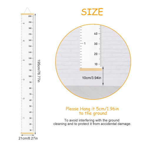 Aolso Baby Height Growth Chart, Wall Hanging Growth Chart Removable 1