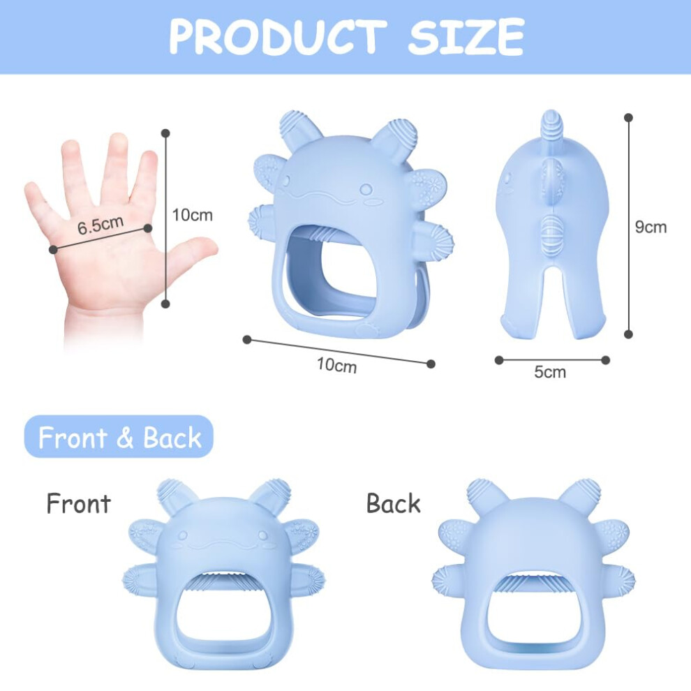 Vicloon Baby Teething Toy 2Pcs Silicone Mitten Teether Soft Chewable T