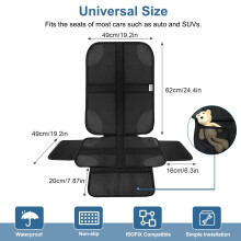 Ezilif Car Seat Protector for Child Seat 2 Pack 600D Oxford Fabric Car