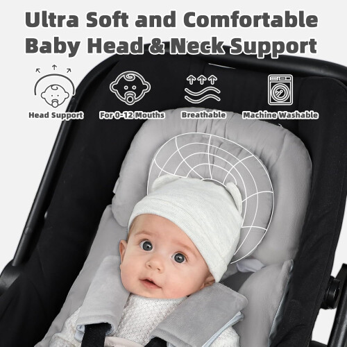 Hooyax Infant Car Seat Insert with Removable Head Support DualSided Ba 2