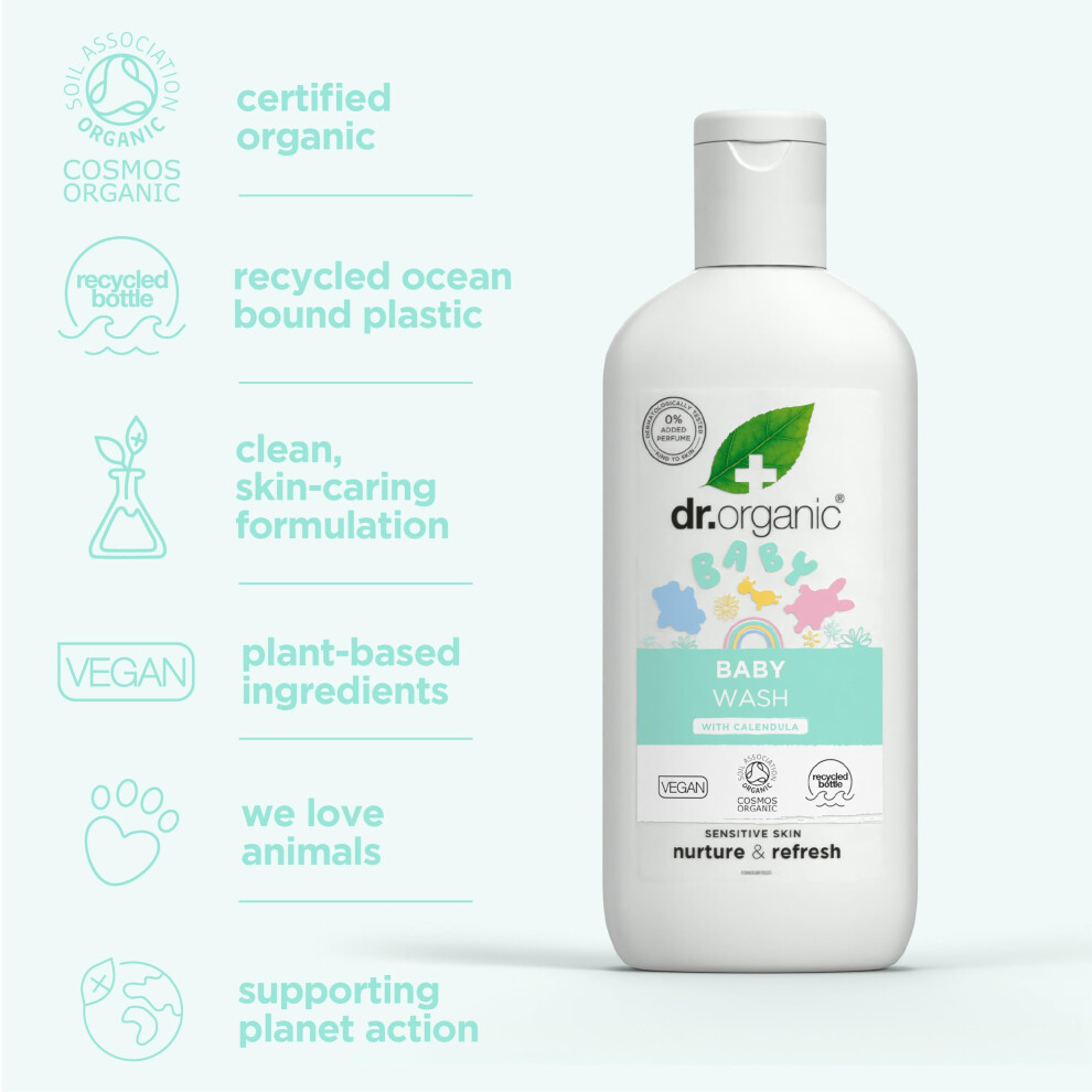 Dr. Organic Dr Organic Calendula Baby Wash Fragrance Free Gentle Cleansing Sensiti