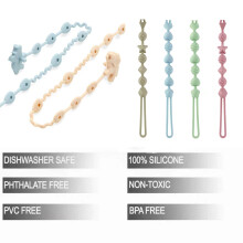 PandaEar 8 Pack Silicone Pacifier Clips 4 Silicone Toy Straps 4 One P