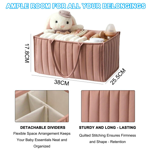 Large Capacity Nappy Caddy Organizer - Multi Functional Nursery Storage Baskets, Beautiful Practical Baby Caddy Organizer 1