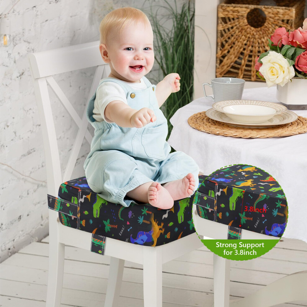 Syntaxho Booster Seat Dining Chair Cartoon Canvas Washable 4 Straps K
