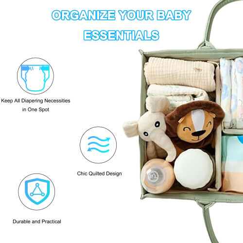 Large Capacity Nappy Caddy Organizer - Multi Functional Nursery Storage Baskets, Beautiful Practical Baby Caddy Organizer 2
