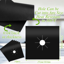 Lanjue 10 Pieces Gas Hob Protectors NonStick Stove Cover Reusable Burn