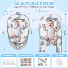 HOTUT Baby Nest Pod for Newborn100 Cotton Breathable Detachable Portab